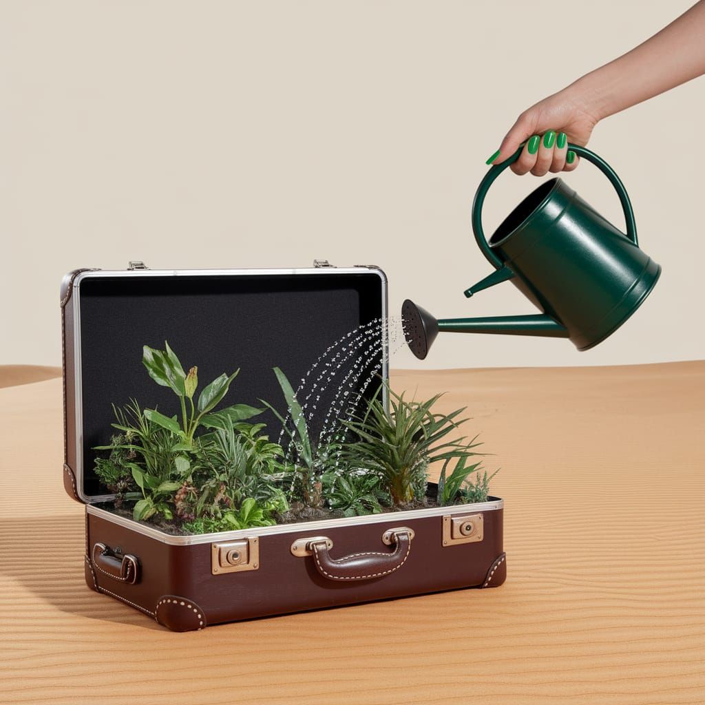 Plants in a suitcase