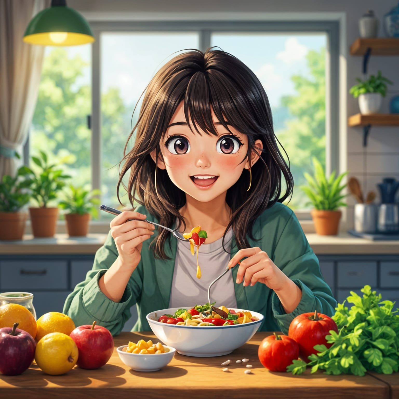 Healthy Teen Nutrition in Anime Style