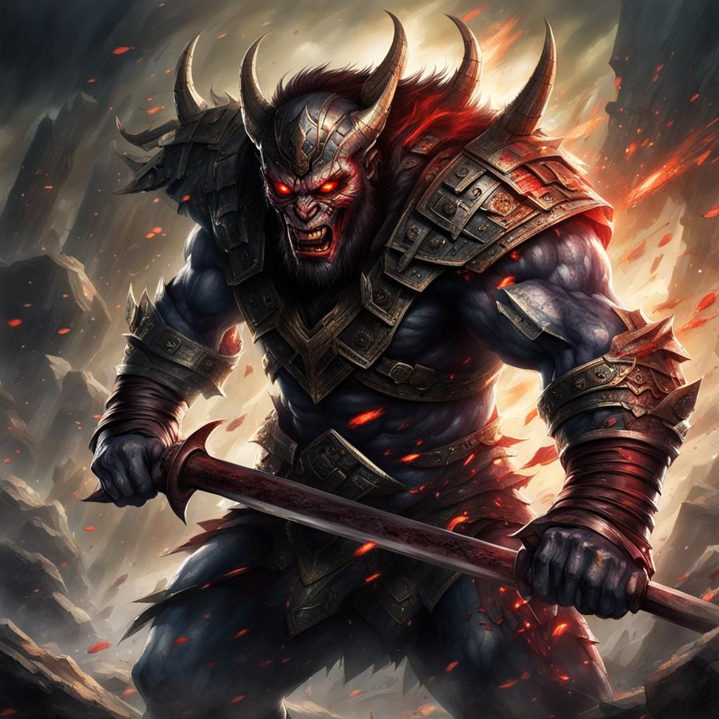 Berserker's Fury: Savage Warrior in Battle