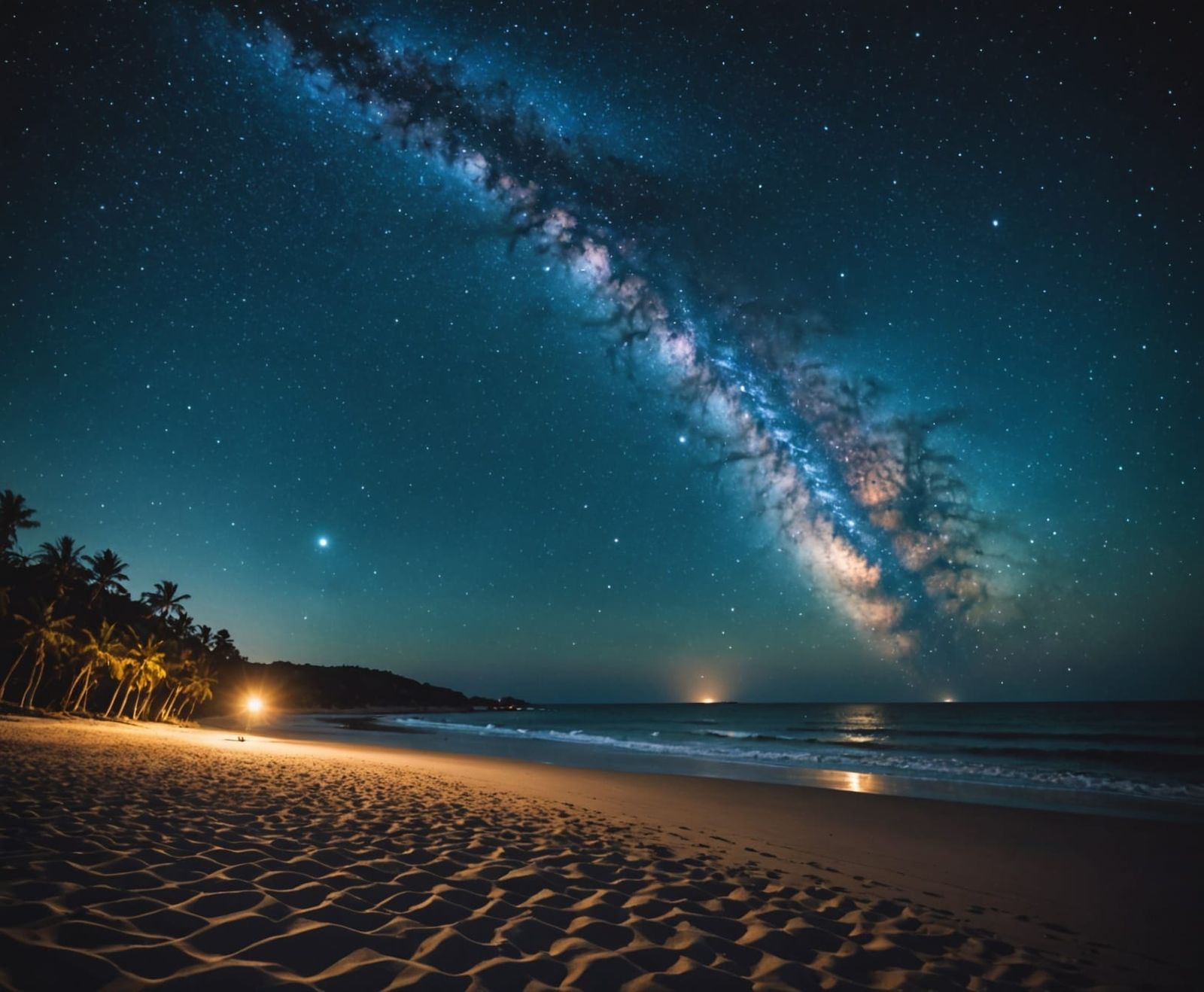 Milky way over a beach