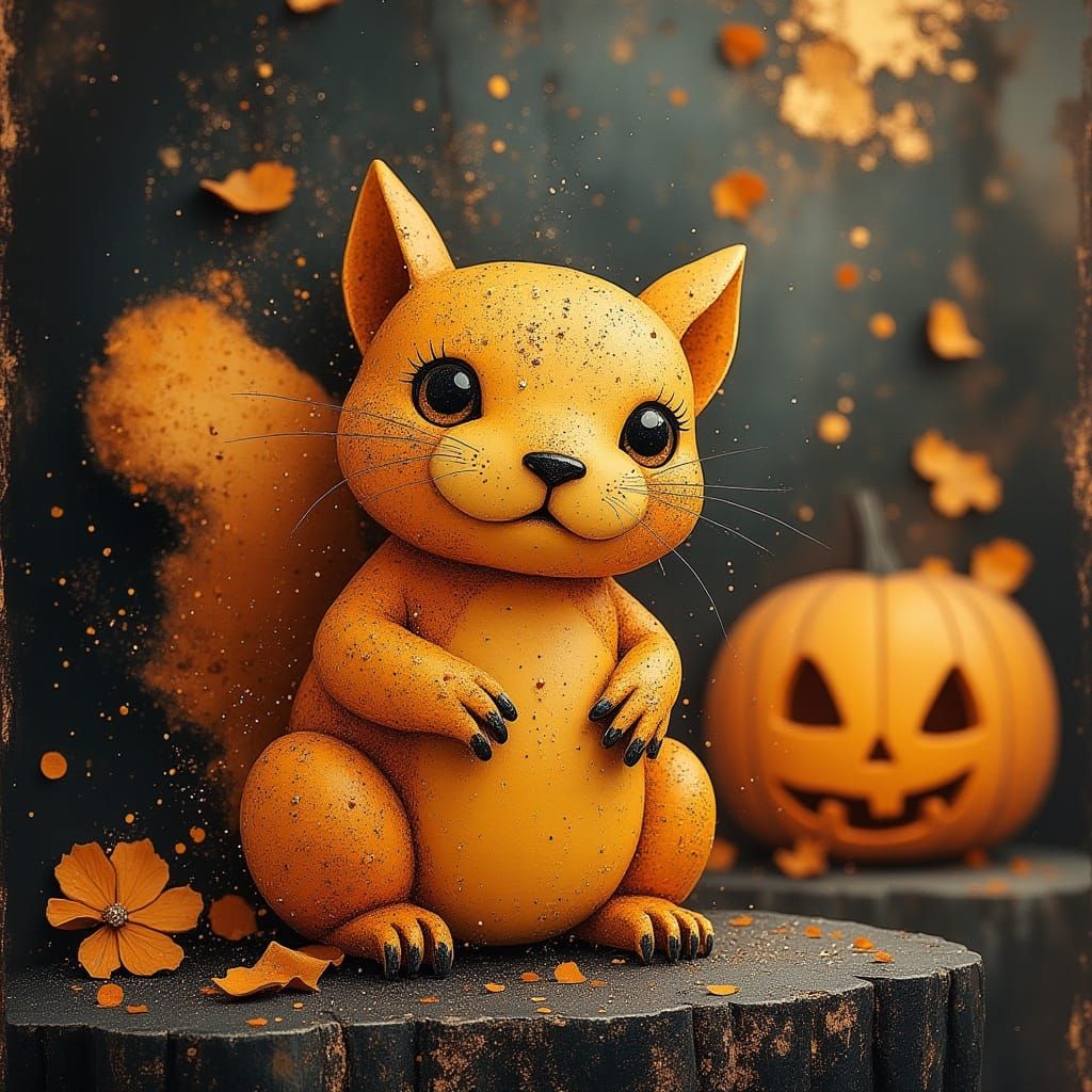 Cute Squirrel Carving Jack O Lanterns