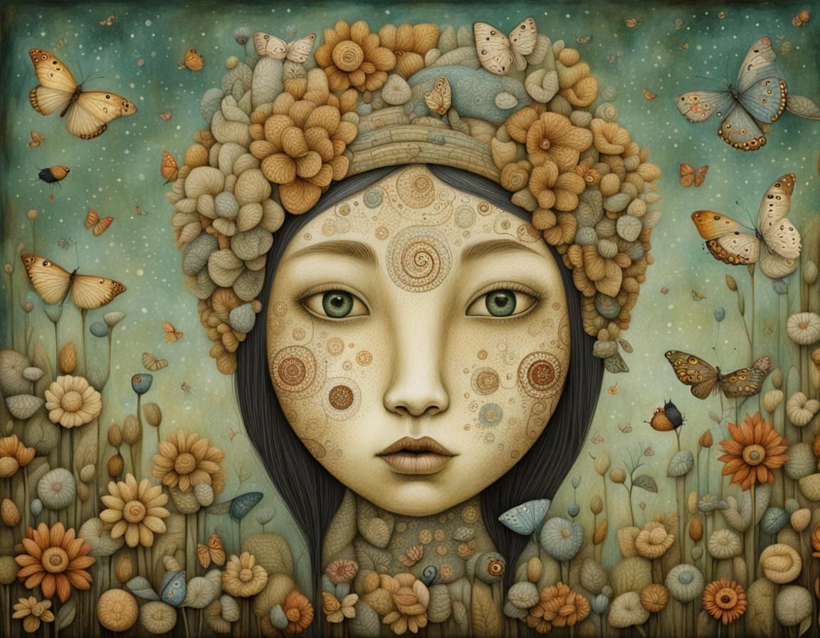 Surrealist Dreamscape in Mixed Media Style