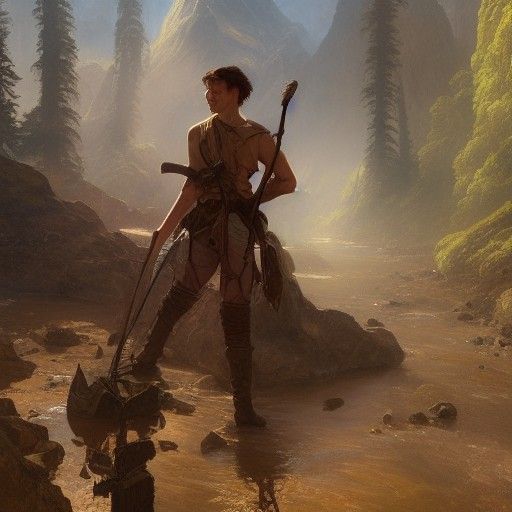 Fantasy Ranger Matte Painting with Art Nouveau Elements