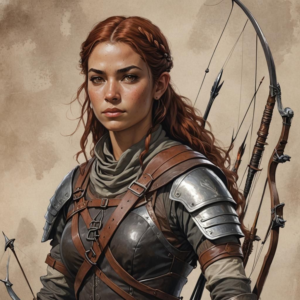 Young Archer with Auburn Hair and Leather Armor