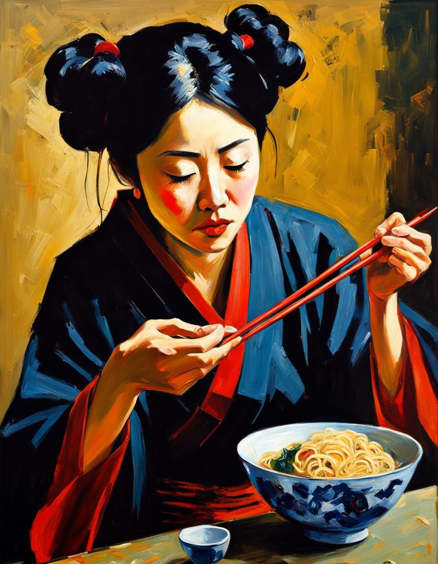 Dear AI, would you mind drawing perfect chopsticks? They look so weird most often. 🙃