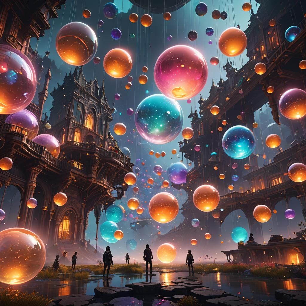 Fantastical Orbs Dreamscape in Digital Concept Art