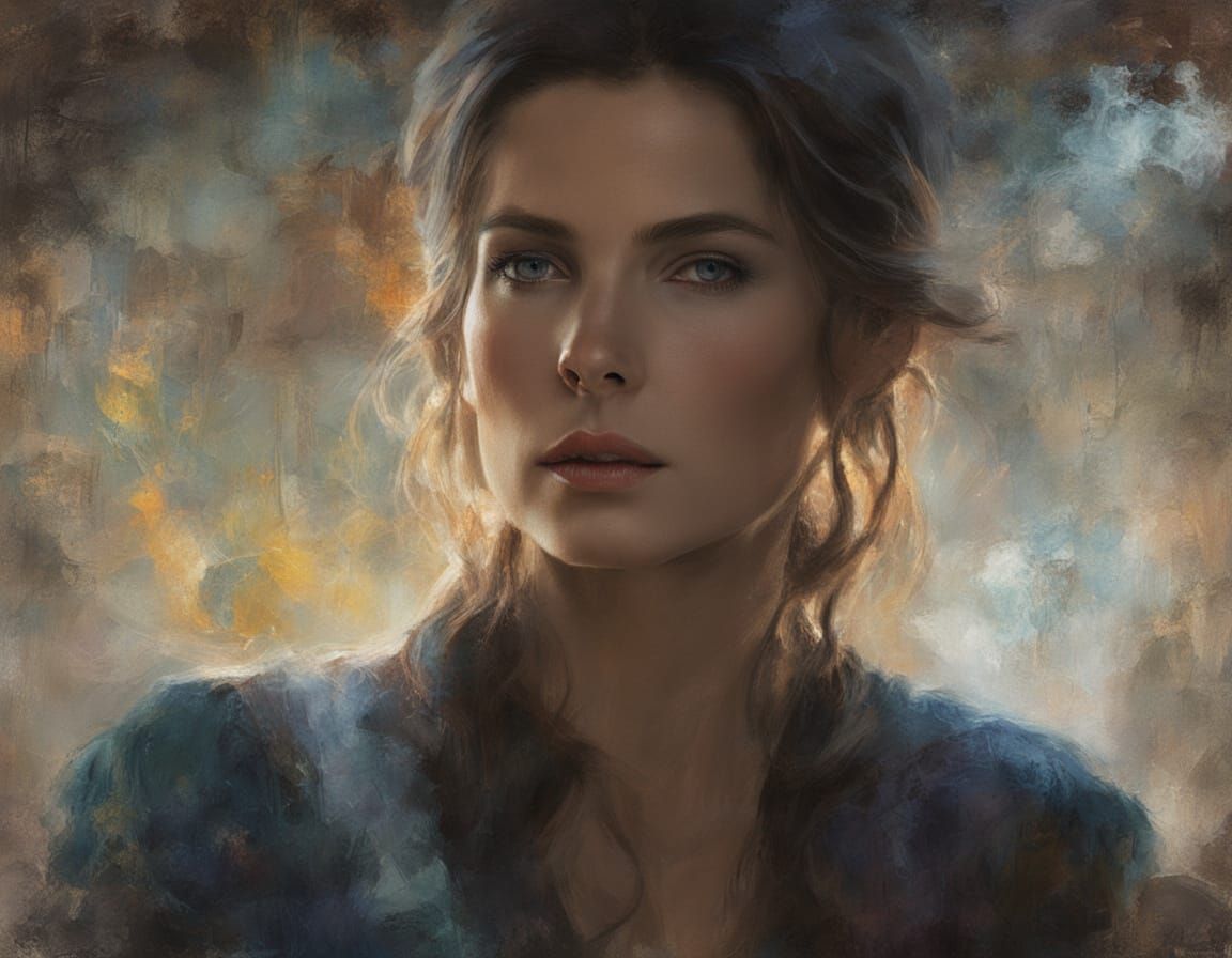 Sandra Bullock Portrait in Impasto Chalk Art Style