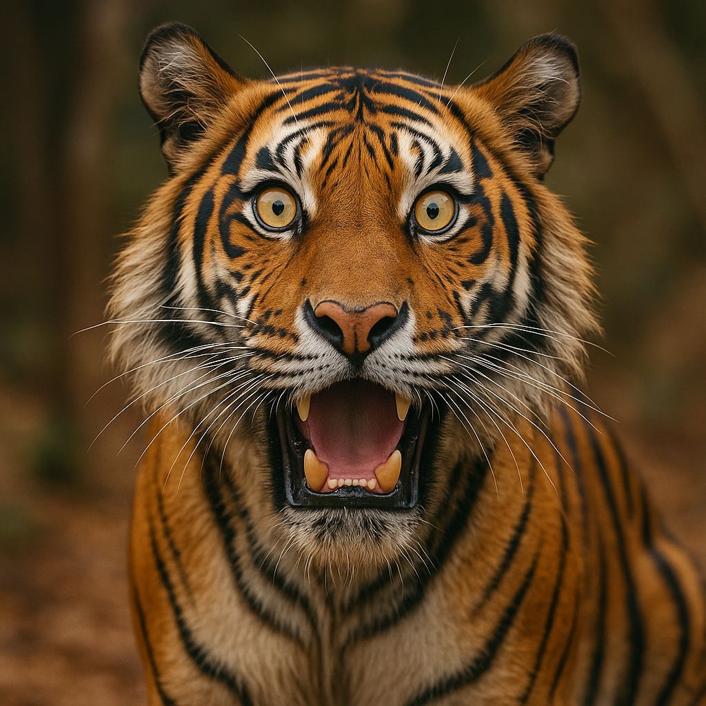 Intense Tiger Gaze: A Striking Animal Portrait