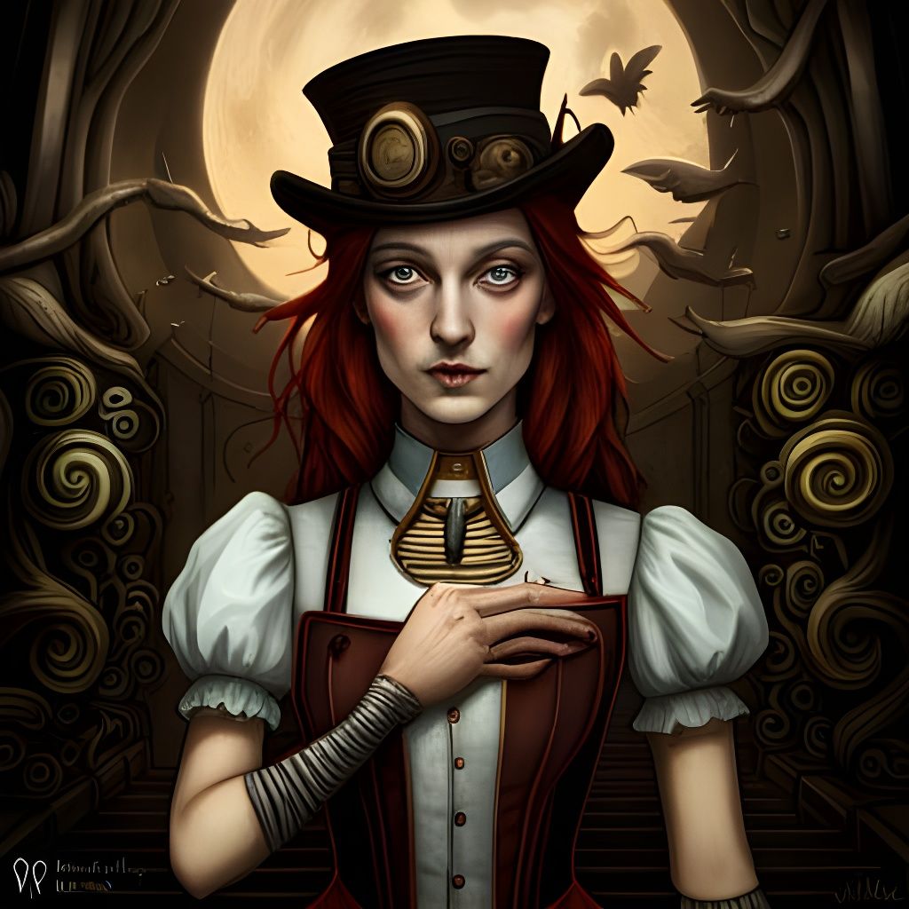 Steampunk Evil Alice in Wonderland Concept Art