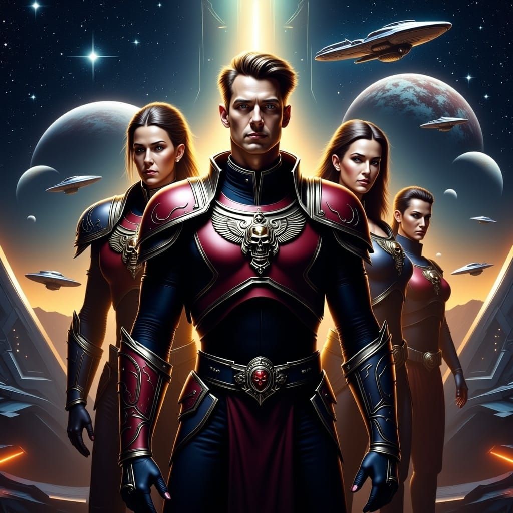 Sleek Starship Bridge in Epic Fantasy Style