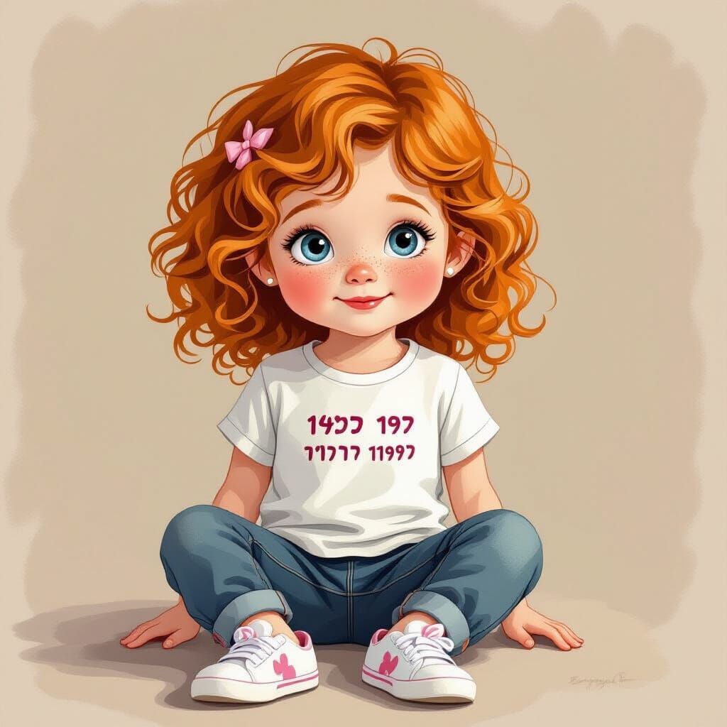Ginger Haired Toddler in "Auntie's Life" T-Shirt