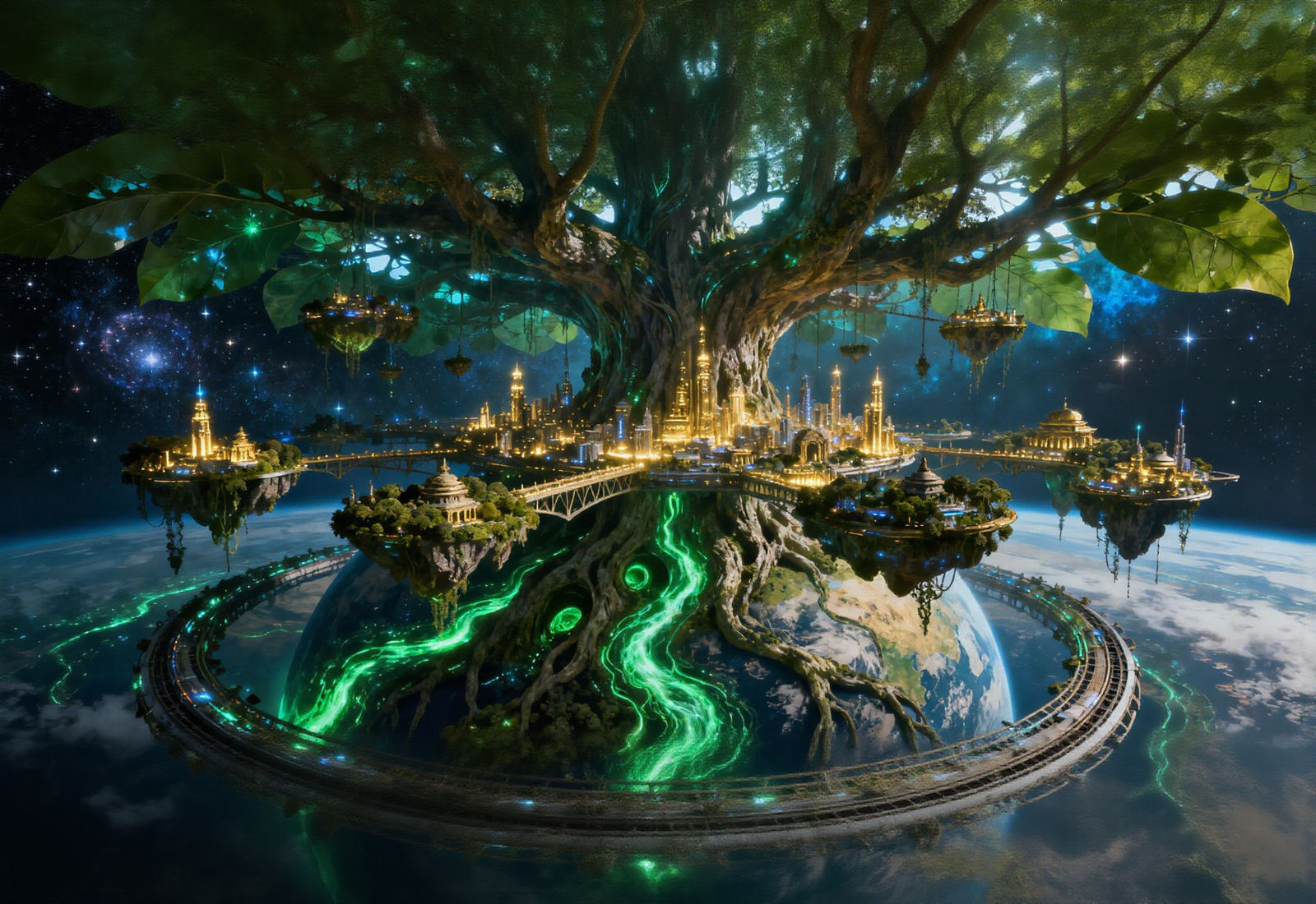 Gigantic City on a Planet-Sized Tree