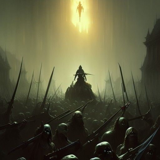 Undead Army War in Dark Fantasy Style