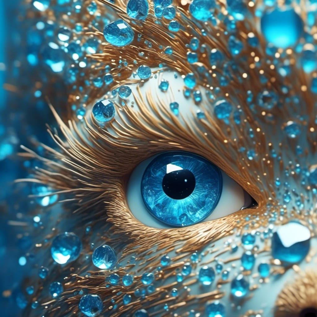 Blue Eye Reflecting Chipmunk and Diamond