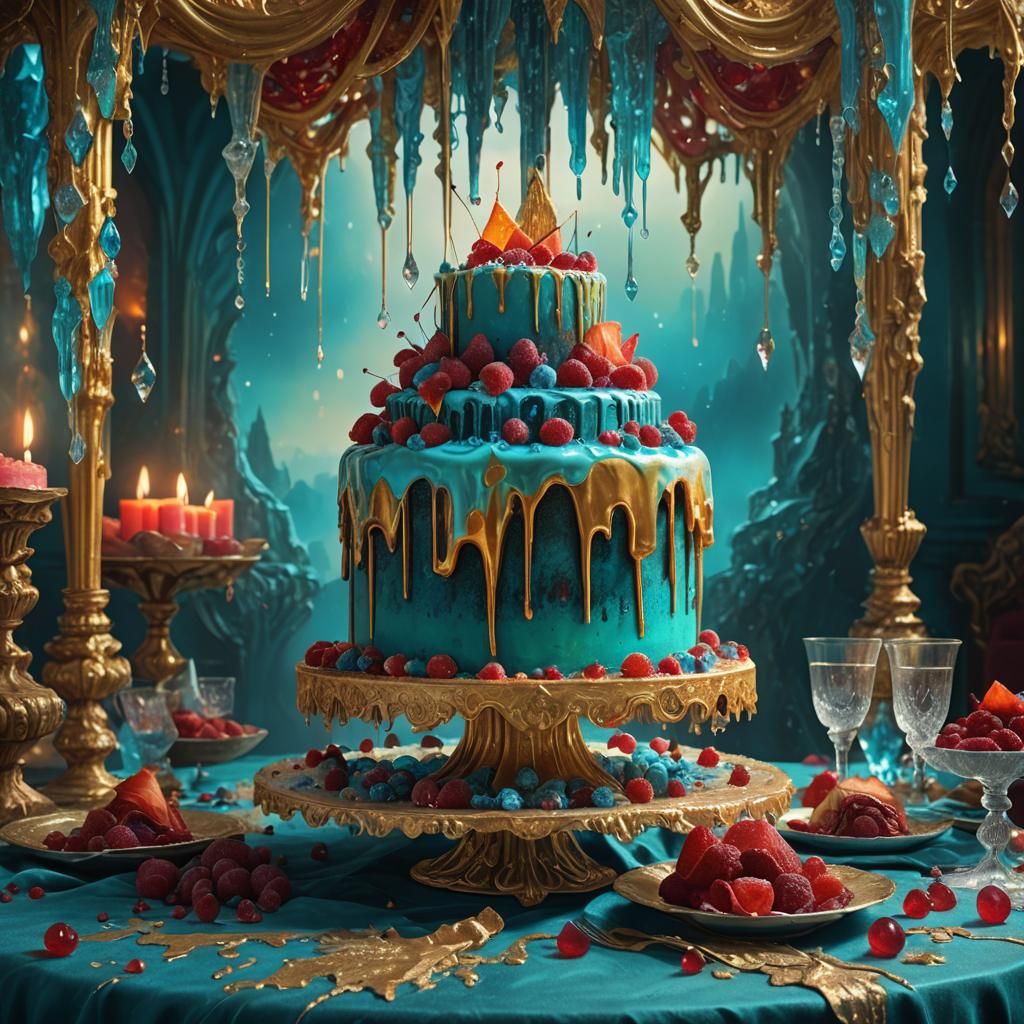 Lavish Banquet Cake with Sugary Icicles