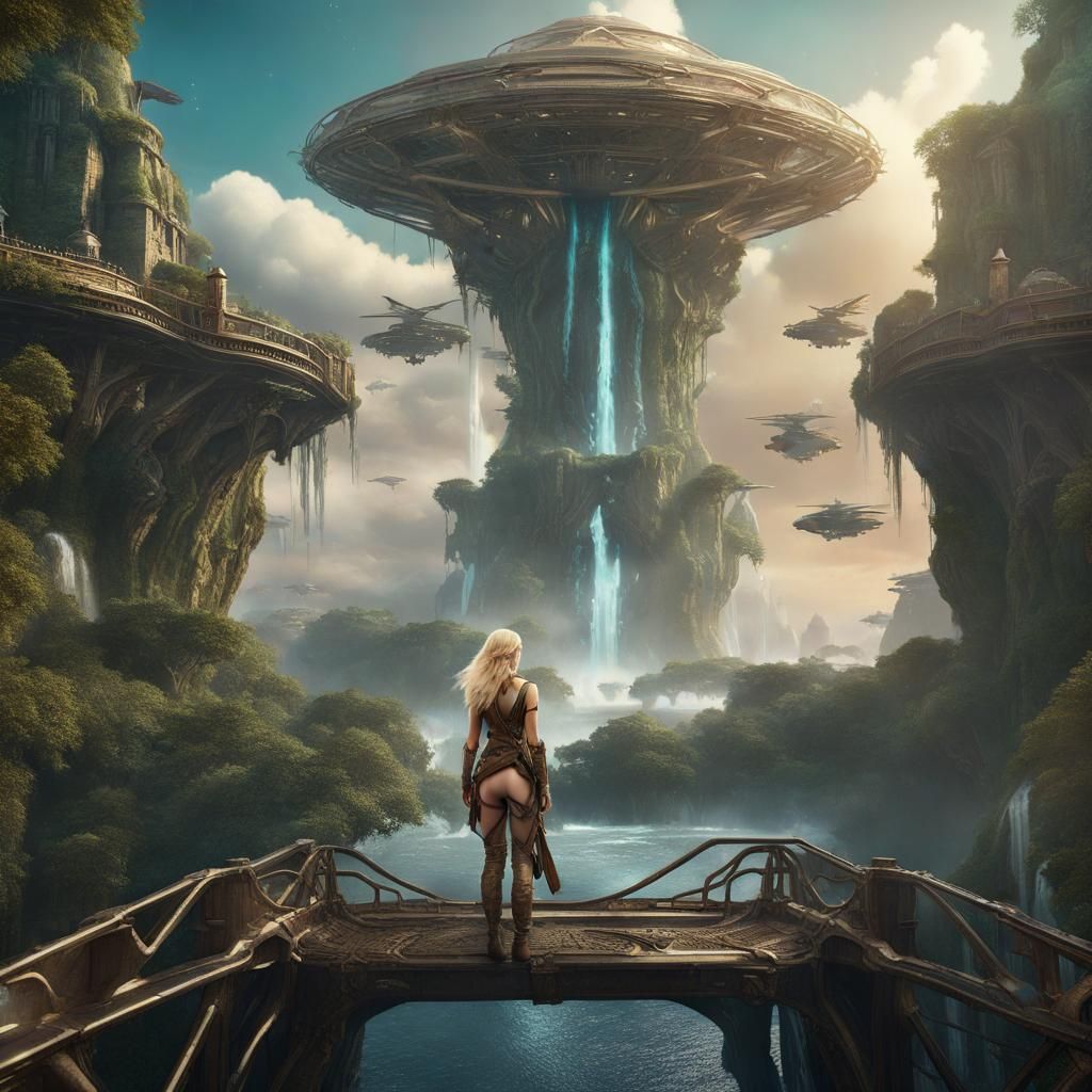 Blond Explorer on Alien World: Fantasy Concept Art