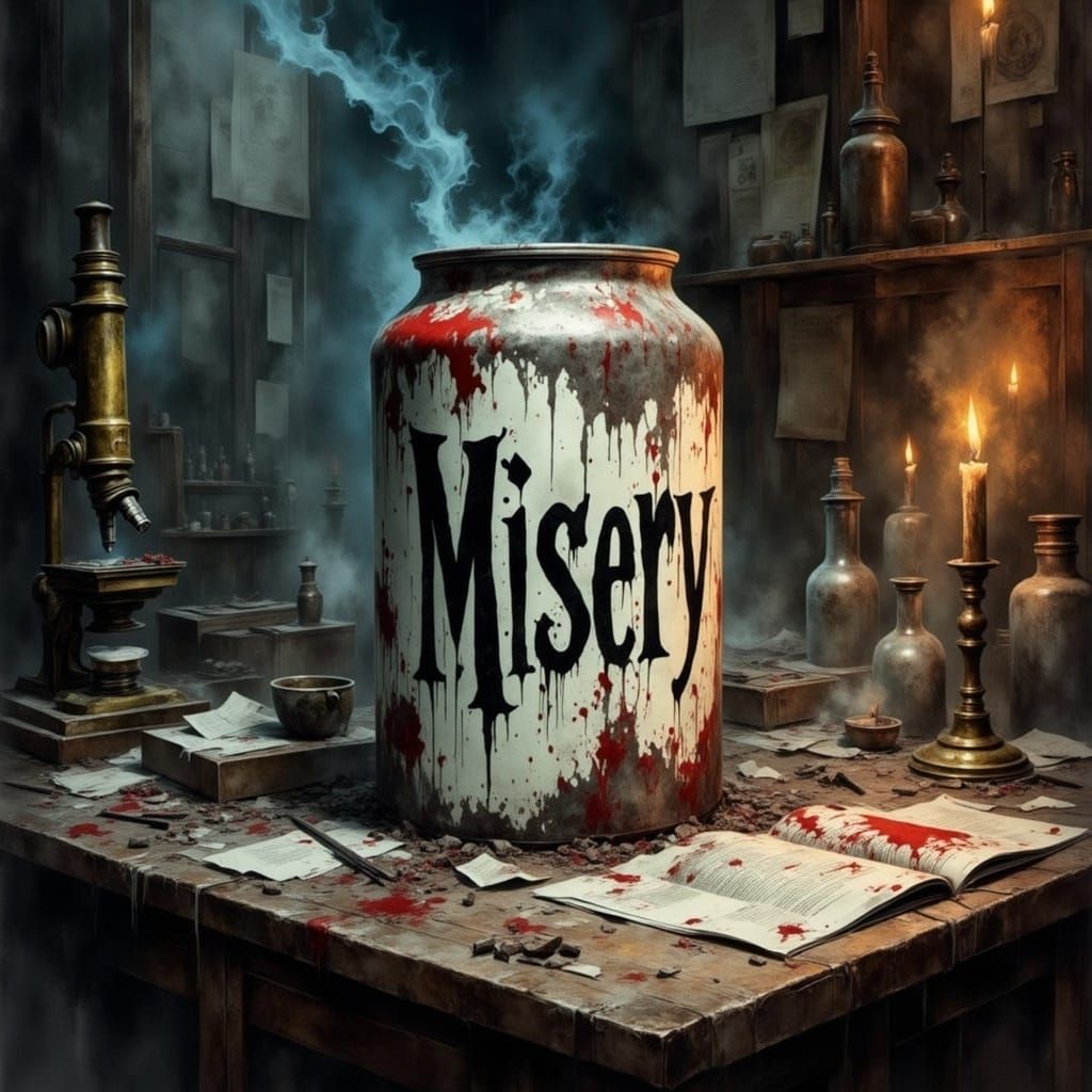 Distressed Can Sits on Haunting Laboratory Counter