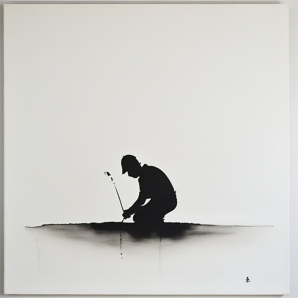 Minimalist Ink Drawing on Cotton Paper