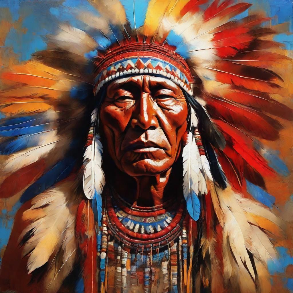Romantic Portrait of a Native American