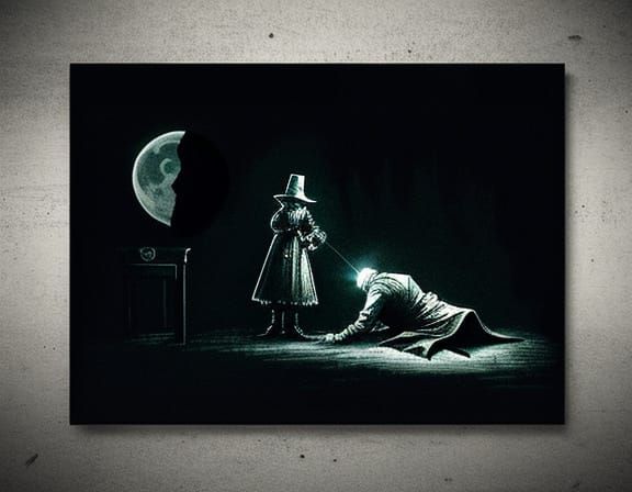 Android Detective Investigates Moonlit Murder Scene