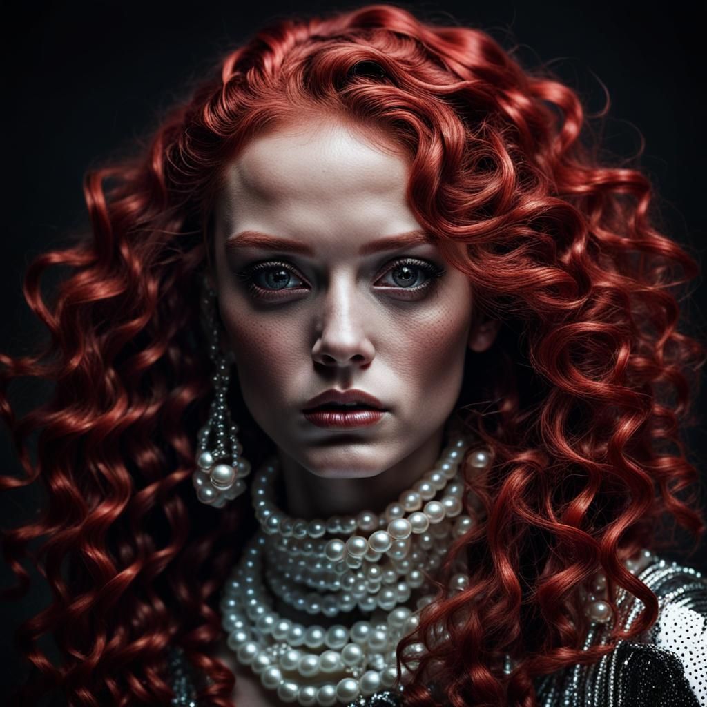 Futuristic Pearl Woman Portrait