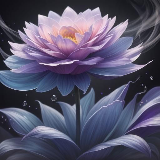 Smoke Flower: Surreal Digital Art in Pastel Hues