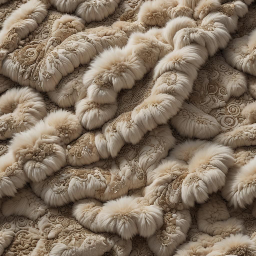 Flying Carpet with Pillows in Cubist Style