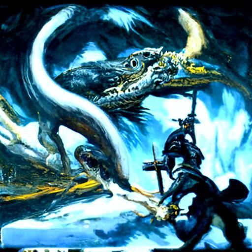 Sigurd Slaying Fafnir: Oil Painting