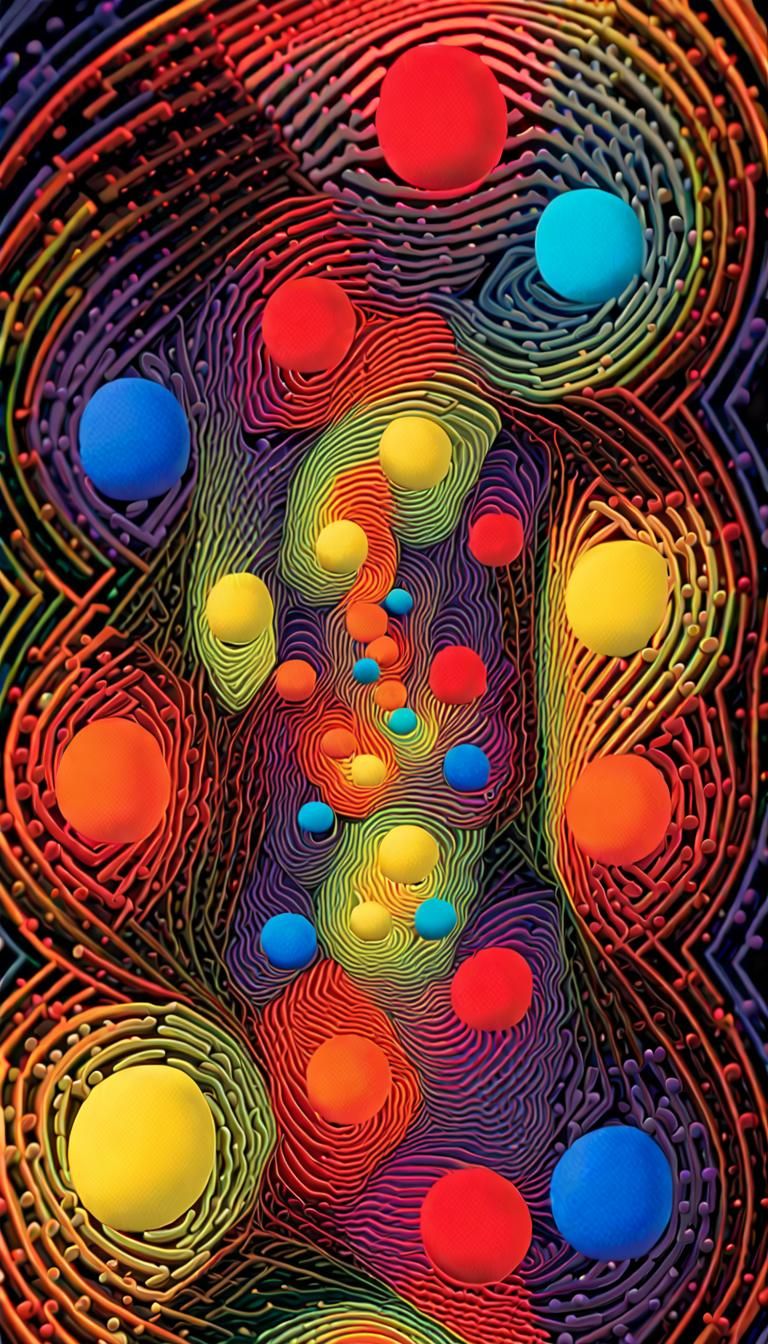 3D Abstract Optical Illusions in Neon Colors