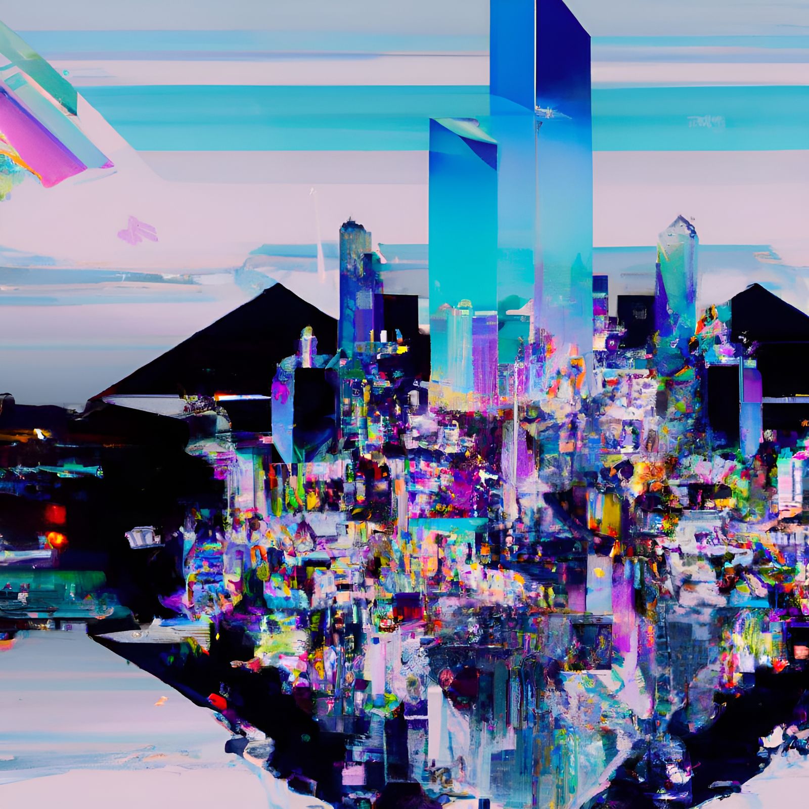 Crystal Mecha Crowd Control in Psychedelic Megapolis