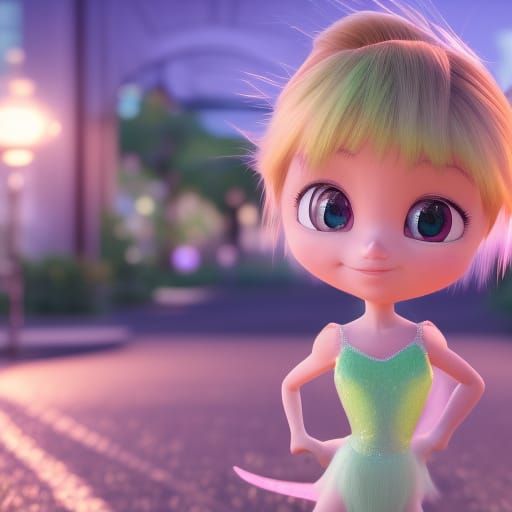 Chibi Tinkerbell Portrait in Anime Style