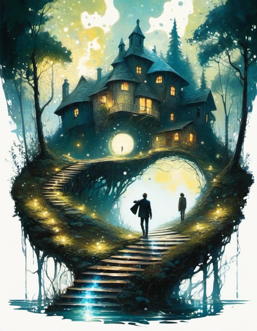 Enchanting Portals in a Vibrant Fantasy Landscape