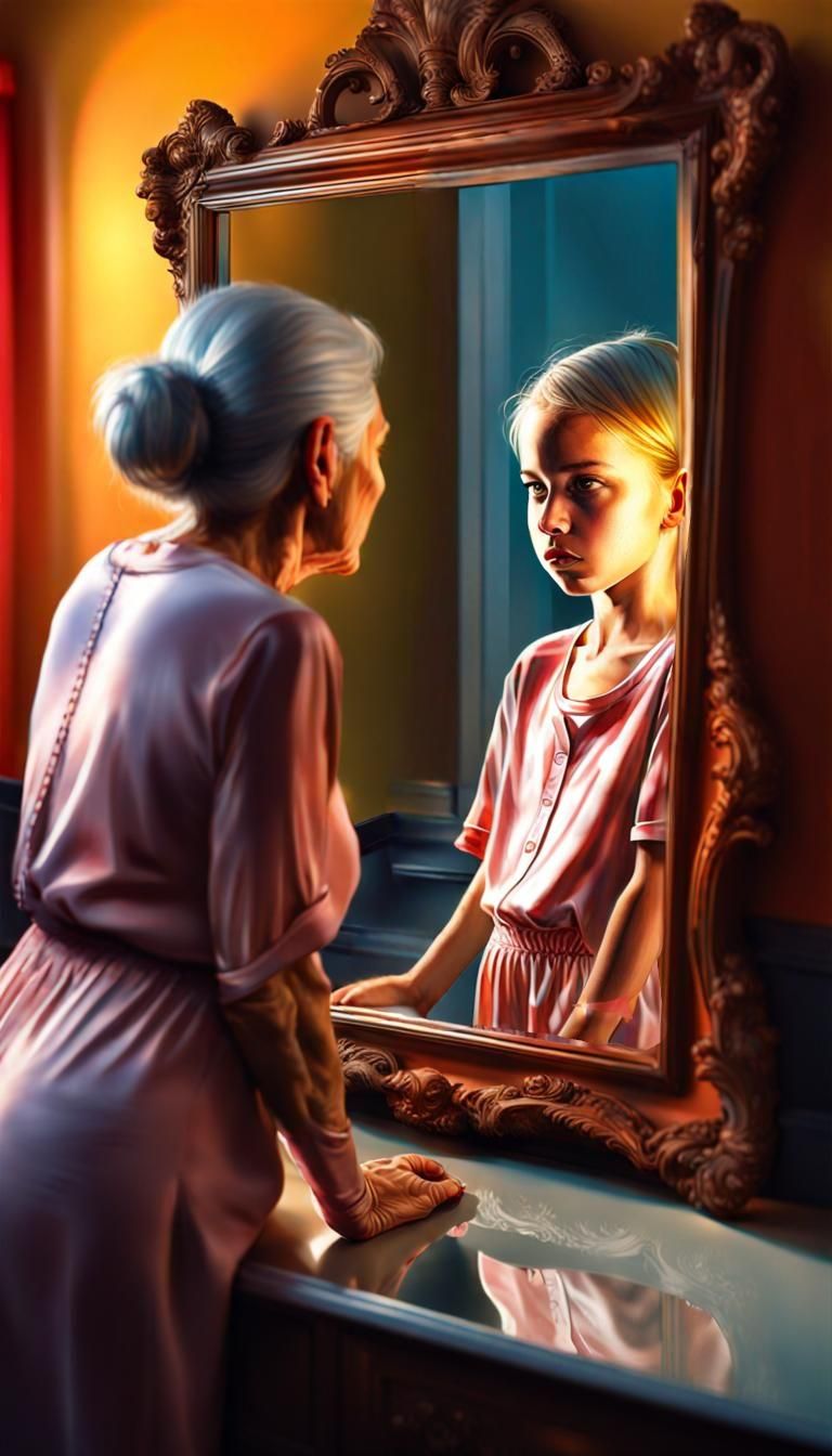 Hyperrealistic Portrait of a Young Girl in Splash Art