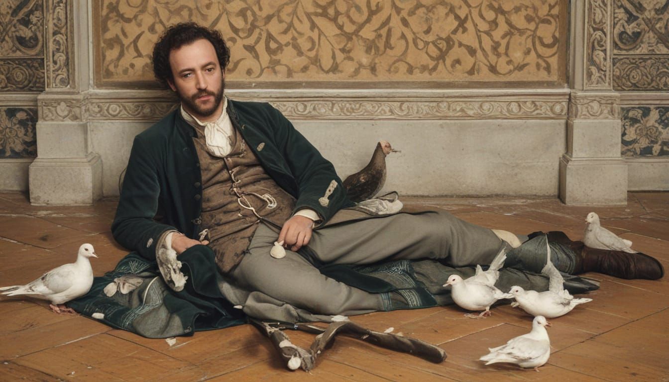 Medieval Nobleman Protected by Tied Doves