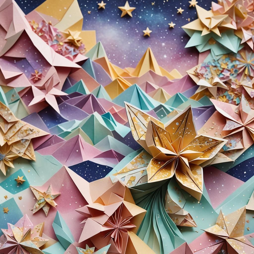 Alaska Origami Fairy Papercraft in Pastel Colors