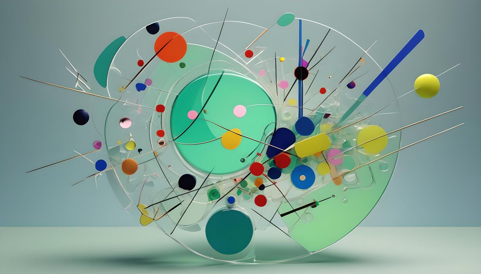 Abstract Geometric Mediterranean Landscape in 3D CGI