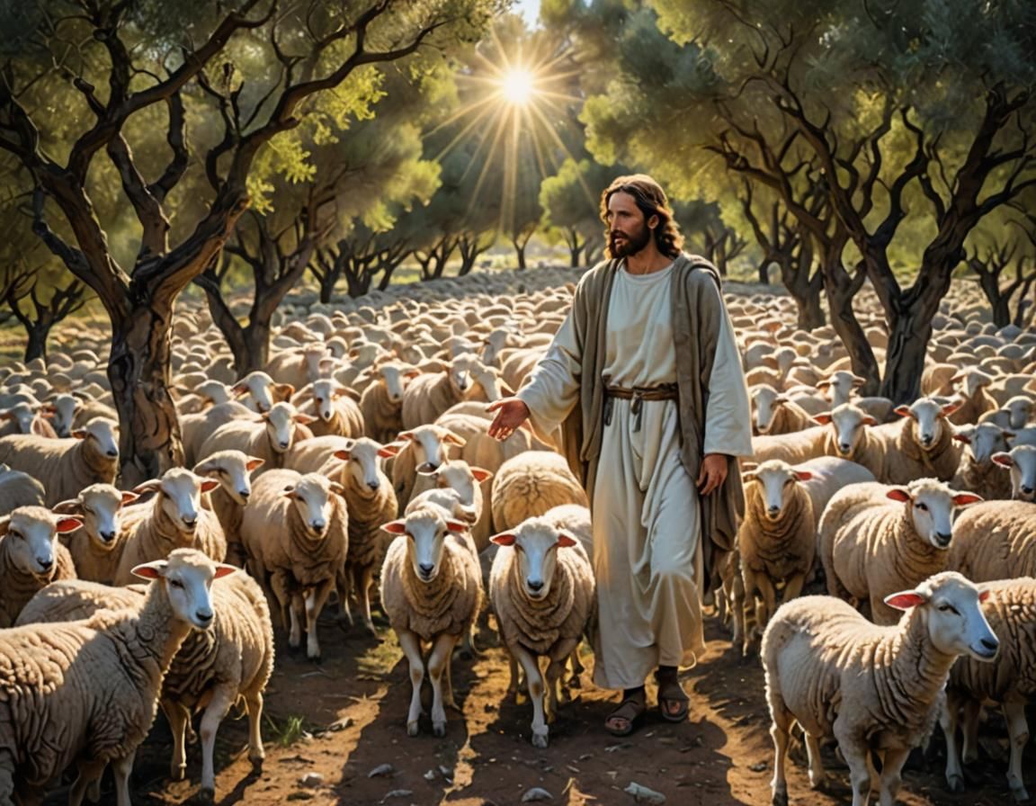Jesus Welcomes Shepherd Soul into Olive Grove