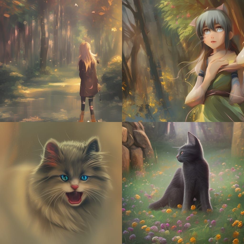 Cats in Studio Ghibli Anime Style