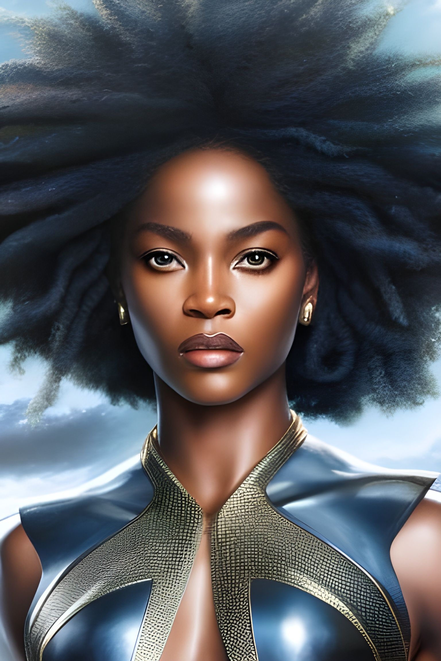 Marvel's Storm: Hyperdetailed Photorealistic Portrait