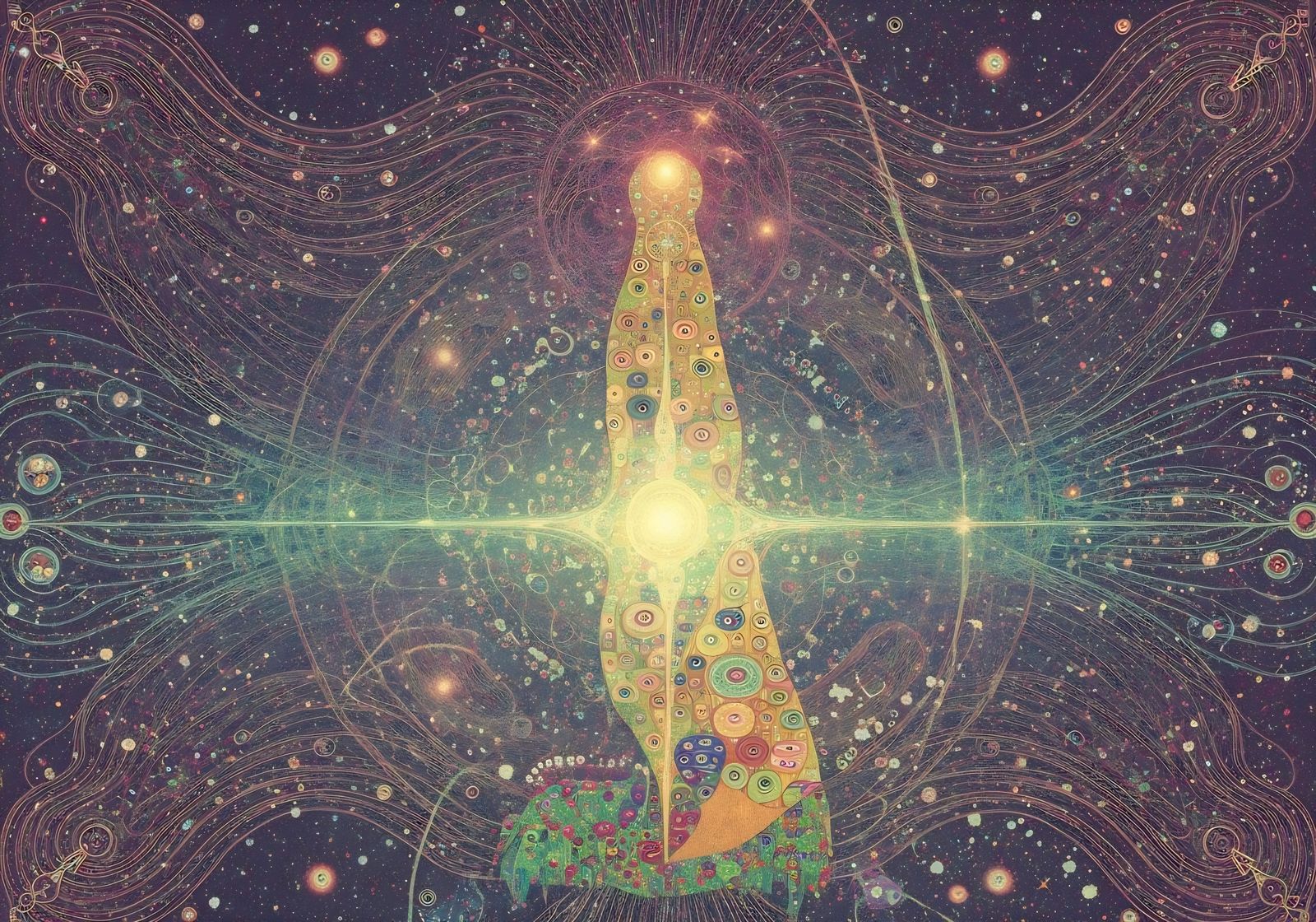 Abstract Quantum Background in Klimt Style