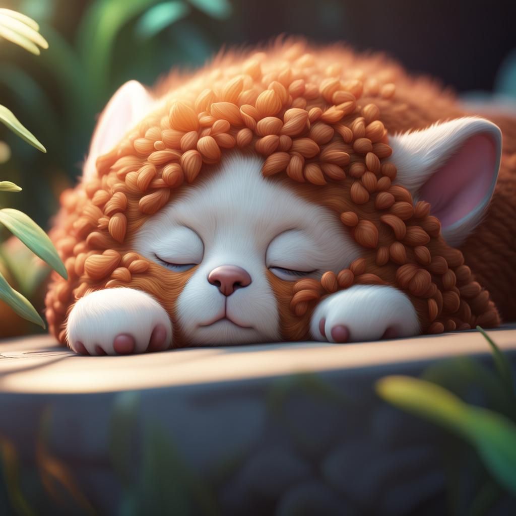 Adorable Sleeping Animal in Detailed 3D Render