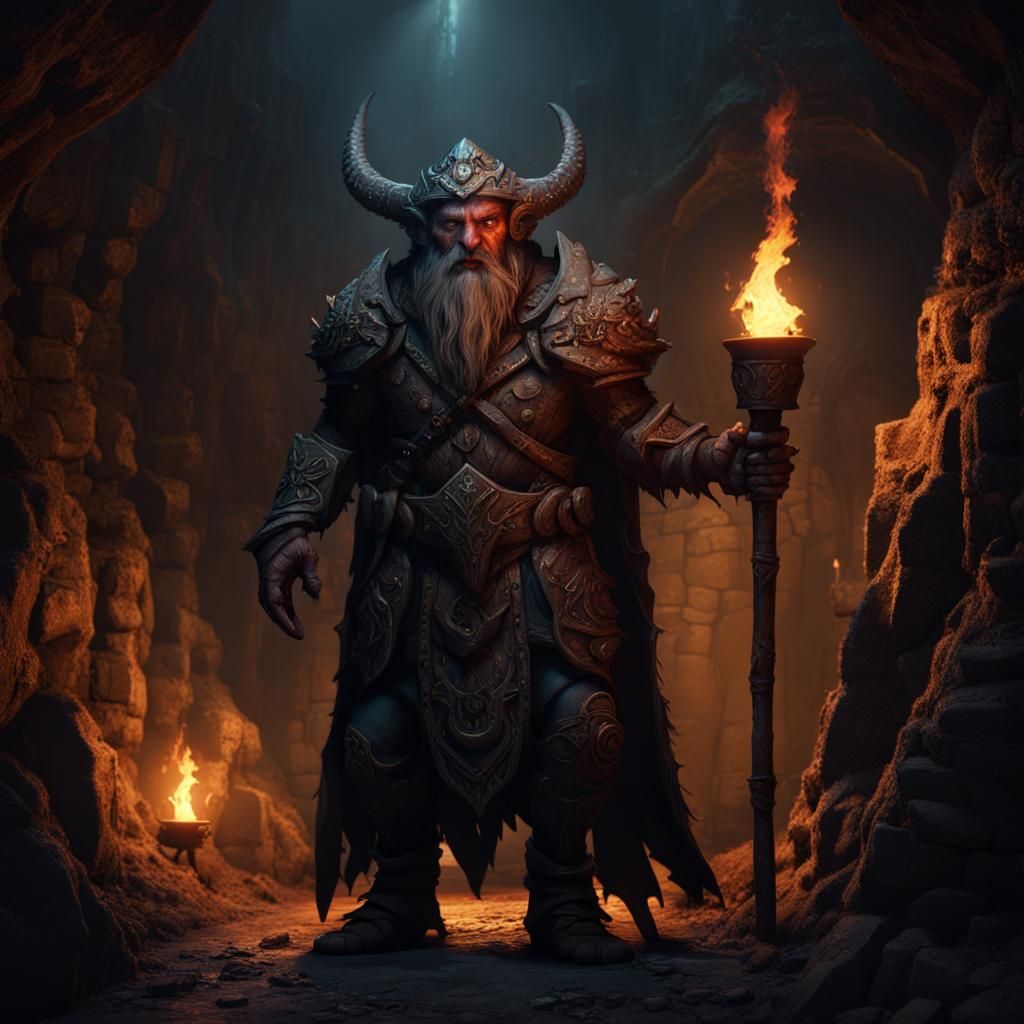 Shadow Creature in Dwarven Fort: Fantasy Concept Art