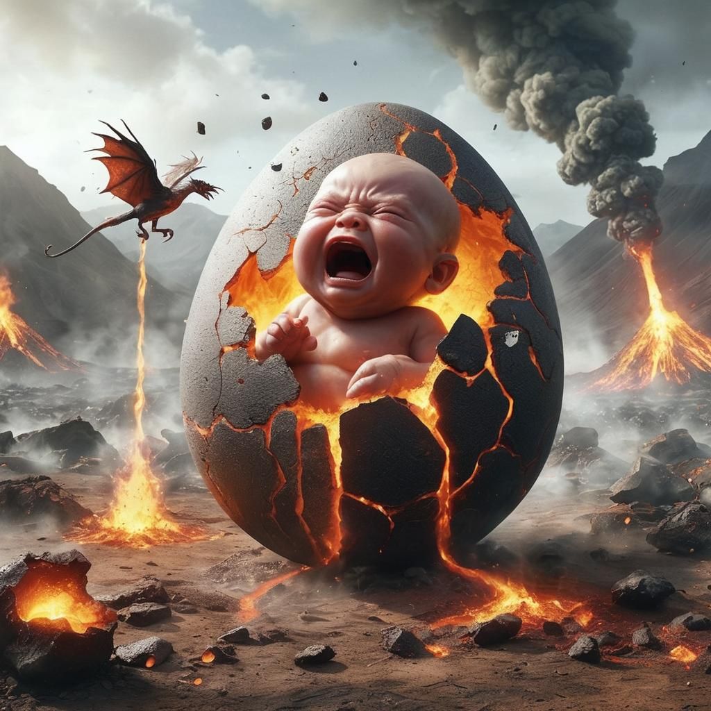 Fiery Birth: Demon King Emerges in Anime Style