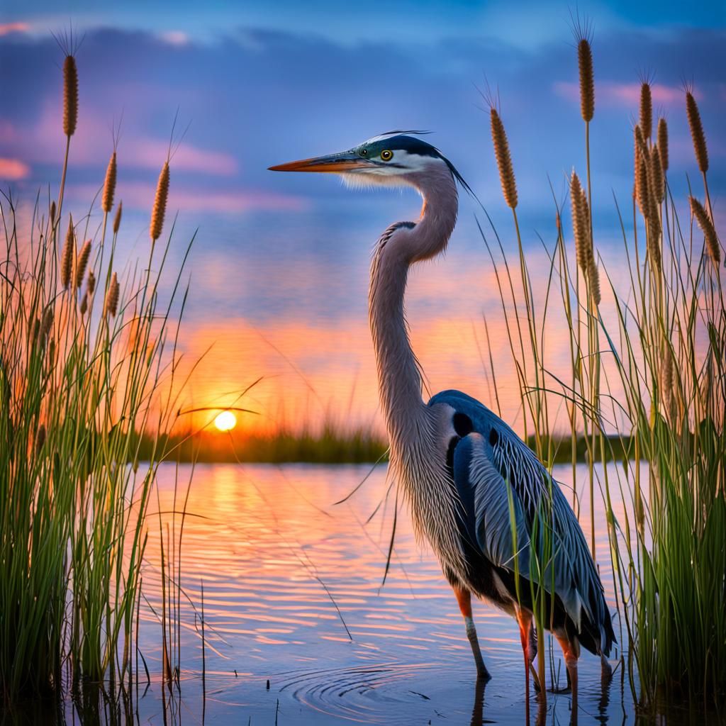 Beautiful sunset on the water