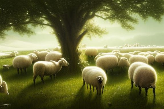 Christmas Sheep in Hyper-Detailed Digital Art