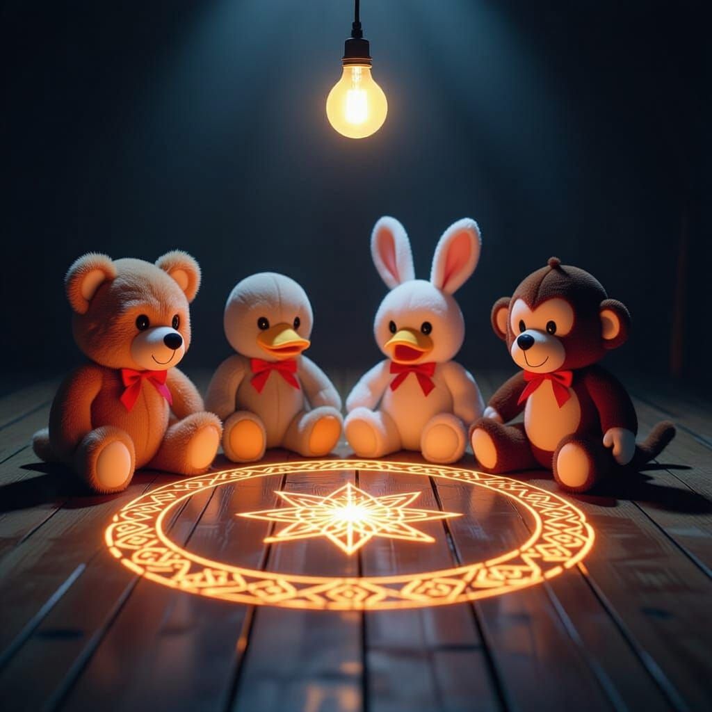 Plush Toys in Arcane Ritual Circle