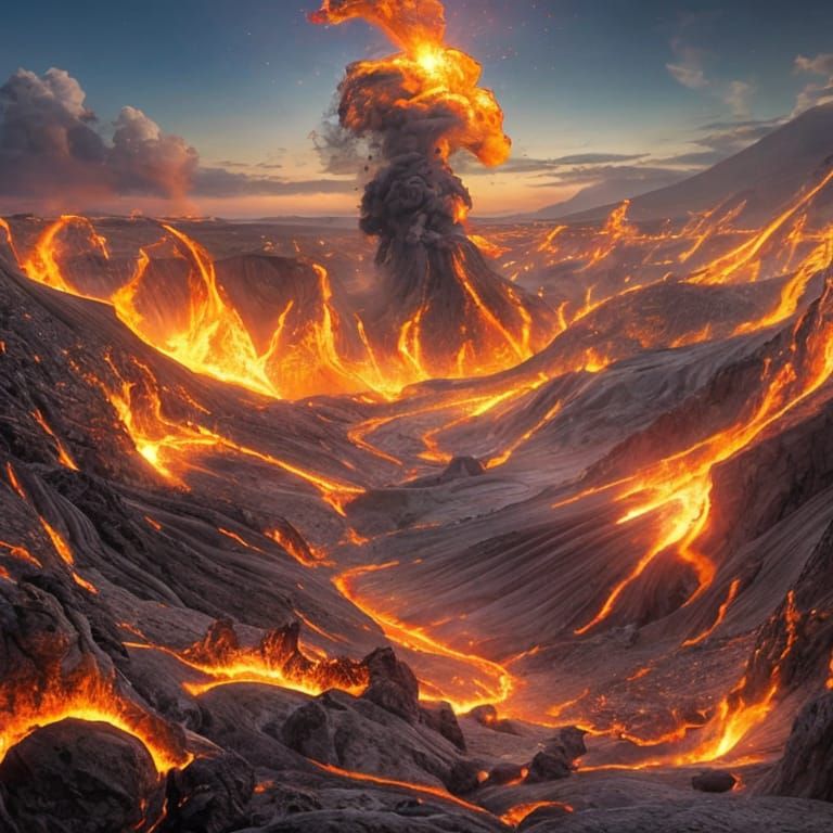 Uncontrolled Inferno: Charred and Surreal Illustration