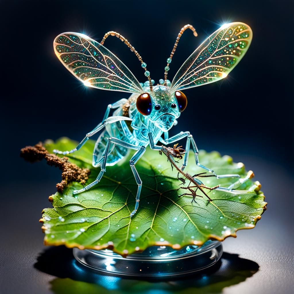 Bioluminescent Crystal Mosquito in a Witch's Kitchen