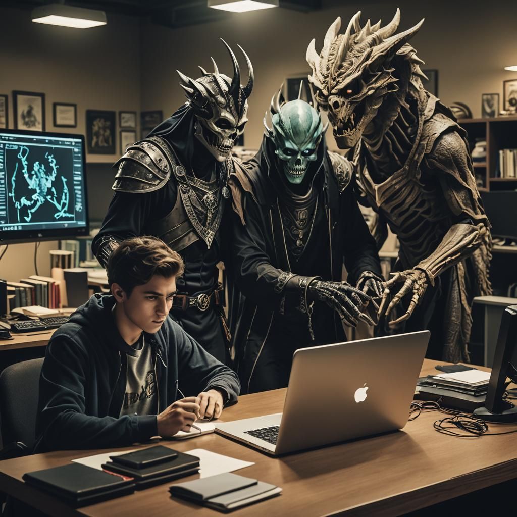 Lich Drains Life Force From Student: Cinematic Still