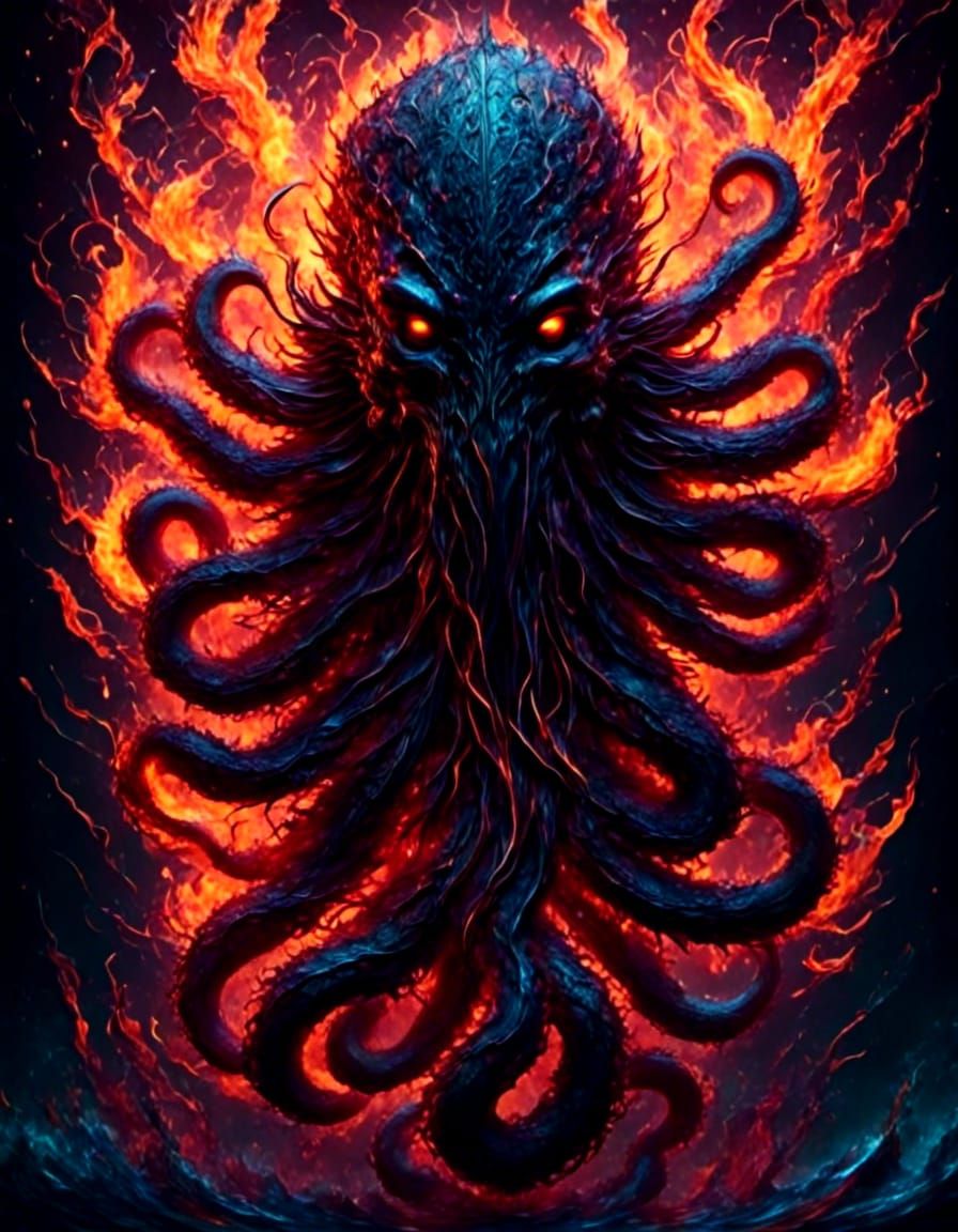 Fiery Kraken of Lava and Destruction